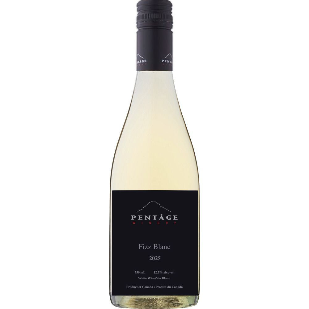 Pentage Fizz Blanc bottle with elegant label, lightly sparkling wine