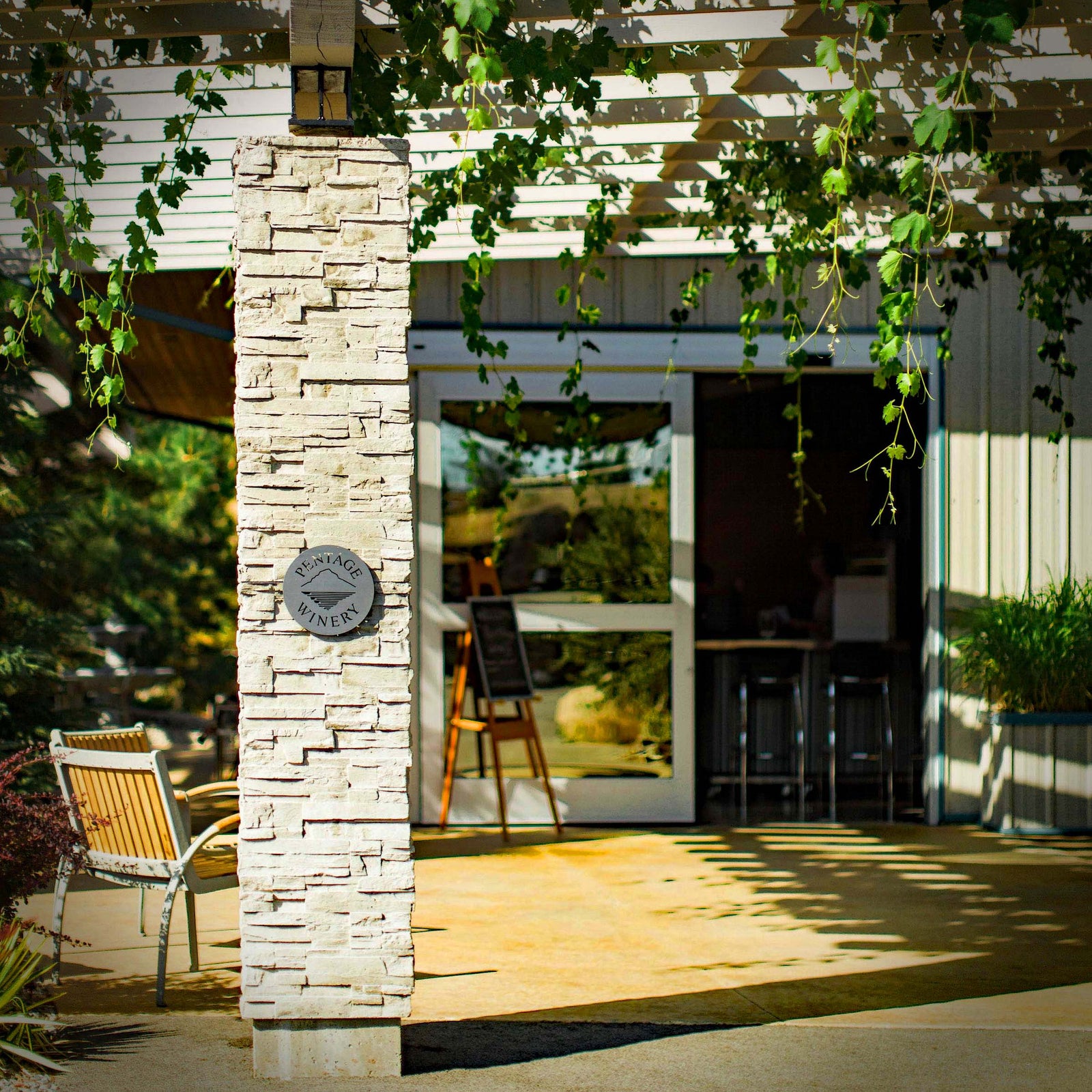 View of the wine shop at Pentâge Winery in Penticton, BC