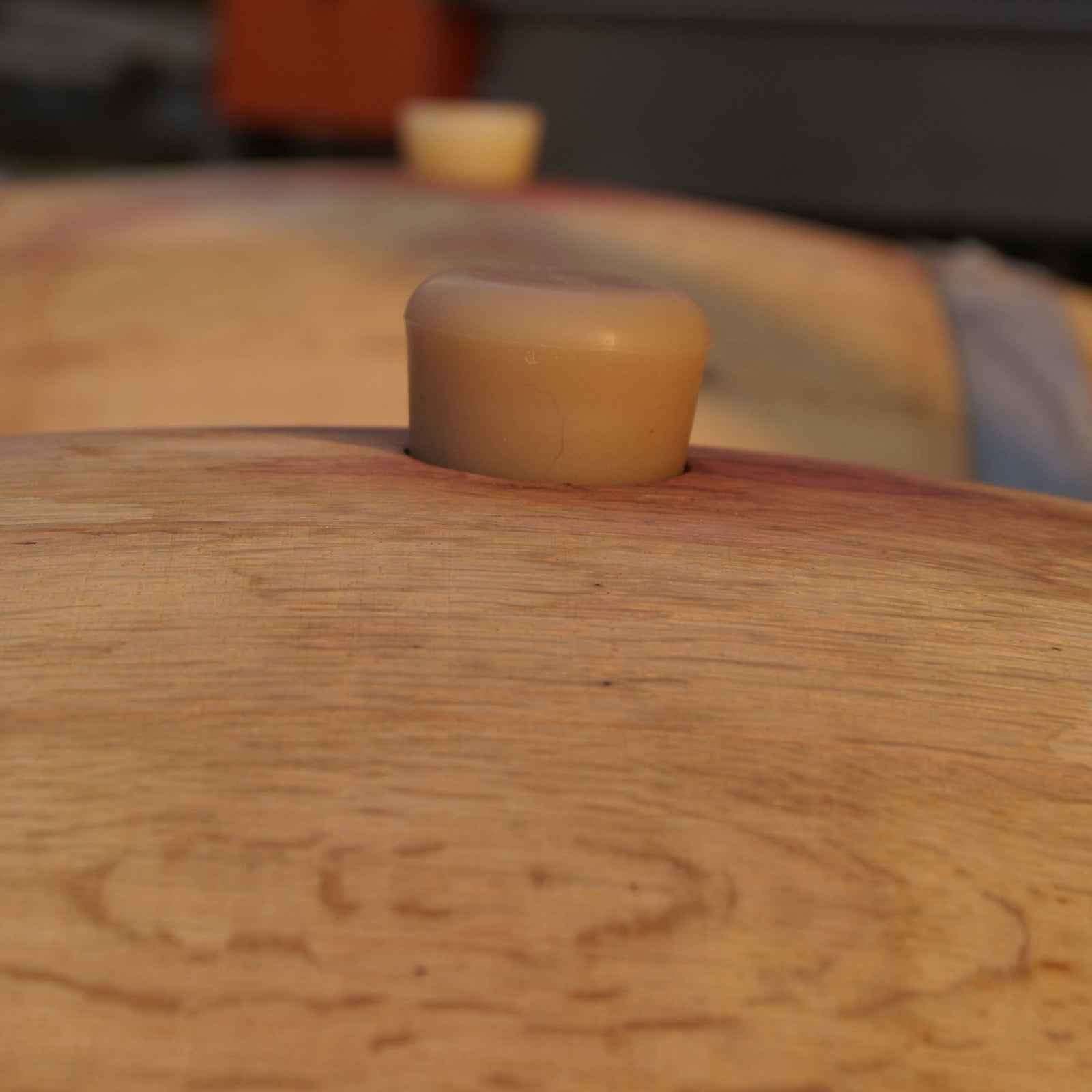 Wine barrels at Pentâge Winery